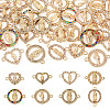  32Pcs 8 Styles Alloy Pave Clear Cubic Zirconia Connector Charms FIND-TA0003-09-9