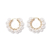 Glass Flower Hoop Earrings EJEW-TA00733-2