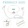 Brass Heart Link Chain Bracelets BJEW-TAC0027-3