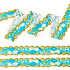 6M Polyester Flower Embroidery Lace Ribbon OCOR-TAC0015-14-3