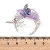 Natural Amethyst Round Chip Wire Wrapped Pendants X-PALLOY-TA00437-02-3
