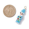 Easter Glass Seed Beaded Dwarf Pendants PALLOY-MZ01037-03-2