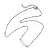 Natural Baroque Keshi Pearl Column Pendant 304 Stainless Steel Satellite Chain Necklaces NJEW-JN06338-02-4