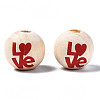 Unfinished Natural Wood European Beads WOOD-S057-066-2