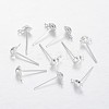 Brass Stud Earring Findings KK-F371-34S-2