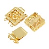 Rack Plating Brass Micro Pave Clear Cubic Zirconia Box Clasps KK-G494-05G-2
