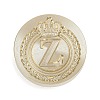 Golden Tone Crown Initial Wax Seal Brass Stamp Heads AJEW-A065-01Z-1