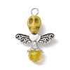 Synthetic Turquoise & Glass Pendants PALLOY-TA00113-04-1