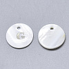 Natural White Shell Mother of Pearl Shell Charms X-SSHEL-N036-053G-1