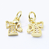 Brass Micro Pave Cubic Zirconia Charms LS-KK-P133-03G-NR-2