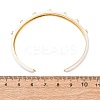 Brass Micro Pave Clear Cubic Zirconia Cuff Bangles for Women BJEW-A163-02G-02-5