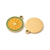 Fruit Seris 304 Stainless Steel Enamel Charms STAS-U060-03G-03-2