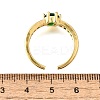 Brass Micro Pave Cubic Zirconia Cuff Rings for Women RJEW-H247-06G-5