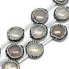Natural Grey Agate Rhinestone Beads G-Q487-02-1
