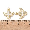 Brass Micro Pave Clear Cubic Zirconia Pendants KK-B083-33D-G-3