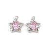 Brass Pave Pearl Pink Cubic Zirconia Pendants CU-CBA8124-01A-P-1