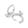 Leaf Rack Plating Brass Cubic Zirconia Hoop Earrings EJEW-K245-26P-2