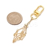 2Pcs 2 Colors Brass Bar Link Chains Pouch Stone Pendant Decorations HJEW-JM02036-2