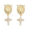 Brass Pave Cubic Zirconia Pendants KK-U009-09C-G-1