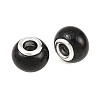 Spray Painted Glass European Beads X-GPDL-R001-11S-1