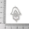 Brass Micro Pave Cleear Cubic Zirconia Evil Eye Hamsa Hand Connector Charms KK-C086-15A-P02-3