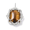 Natural Tiger Eye Pendants G-I381-01P-07-1