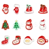 24Pcs 12 Styles Christmas Decorations Theme Opaque Acrylic Bead with Enamel FIND-FS0002-66-1