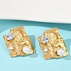 304 Stainless Steel Cubic Zirconia Stud Earrings EJEW-Z110-03G-01-2