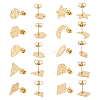 Unicraftale 20Pcs 10 Style 304 Stainless Steel Stud Earring Findings STAS-UN0040-40-1