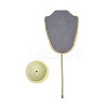 Bust Shaped Microfiber Necklace Display Stands with Golden Tone Aluminum Alloy Support ODIS-H006-01A-2