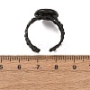 Hollow Flower 304 Stainless Steel Cuff Ring Components STAS-P454-03C-B-3