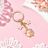 Cat & Flower Alloy Enamel with Rhinestone Keychain KEYC-JKC01099-2