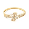 Clear Cubic Zirconia Teardrop Hinged Bangle BJEW-L681-002G-1