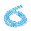 Frosted Transparent Glass Beads Strands FGLA-M002-01B-4