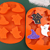 Halloween Theme Ghost/House/Witch Hat Cake Decoration Food Grade Silicone Molds LS-DIY-E067-02-1