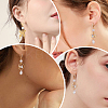 4Pairs Brass Micro Pave Clear Cubic Zirconia Leverback Earring Findings KK-BBC0021-97G-6