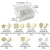 12Pcs 6 Styles Ash Wood Stud Earring Findings EJEW-FS0001-13-4