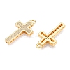 Brass Micro Pave Clear Cubic Zirconia Pendants KK-T073-25G-2