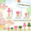 4 Sets 2 Colors Mini Mushroom Wood Display Ornaments AJEW-CP0005-44-2