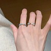 Alloy Enamel with Rhinestone Cuff Open Rings for Women FS-WGC14BE-01-4