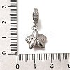 Brass Clear Cubic Zirconia Flower European Dangle Charms KK-M313-38P-02-3