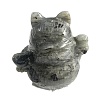 Natural Labradorite Carved Healing Lucky Cat Figurines PW-WG20972-02-1