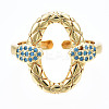 Brass Micro Pave Cubic Zirconia Cuff Rings RJEW-S045-070-NR-3