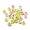 Spray Painted Faceted Resin European Beads RESI-C063-02G-1