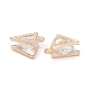 Alloy Clear Cubic Zirconia Charms ZIRC-A022-07G-2