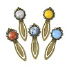Mixed Natural & Synthetic Round Gemsotne Bookmarks AJEW-JK00283-03-1