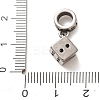 316 Surgical Stainless Steel & Rhinestone European Dangle Charms SA-CBA7555-15AS-02-3