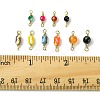 20Pcs 10 Colors Dyed Natural Agate Faceted Connector Charms KK-FS0001-92-5