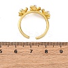 Flower Brass Open Cuff Rings for Women LS-RJEW-G341-01G-5