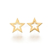 304 Stainless Steel Tiny Hollow Out Star Stud Earrings for Women LS-STAS-A065-01G-2